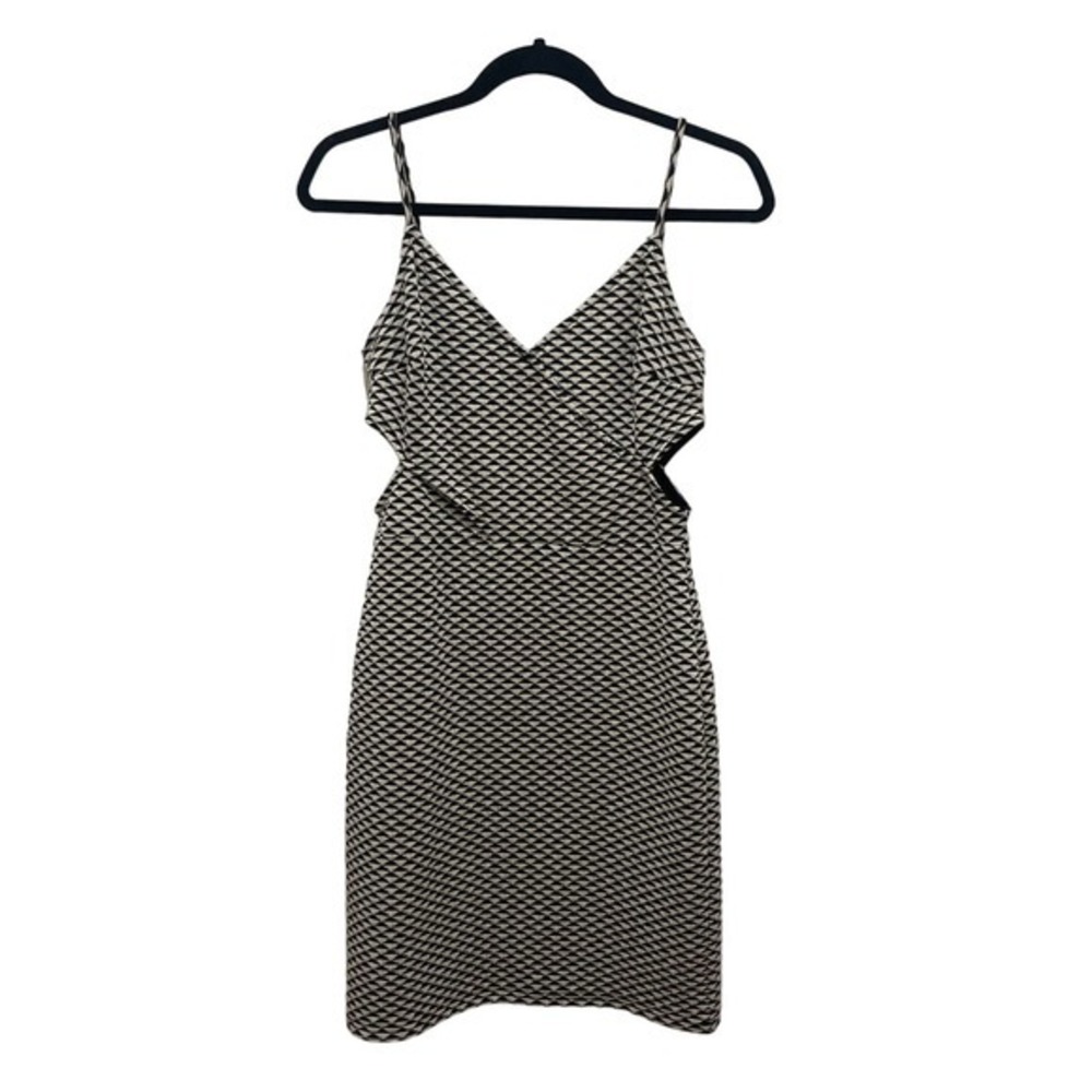 H&M Black & White Geomteric Cut Out Bodycon Dress